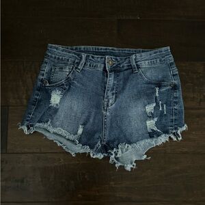 DARK BLUE JEAN SHORTS